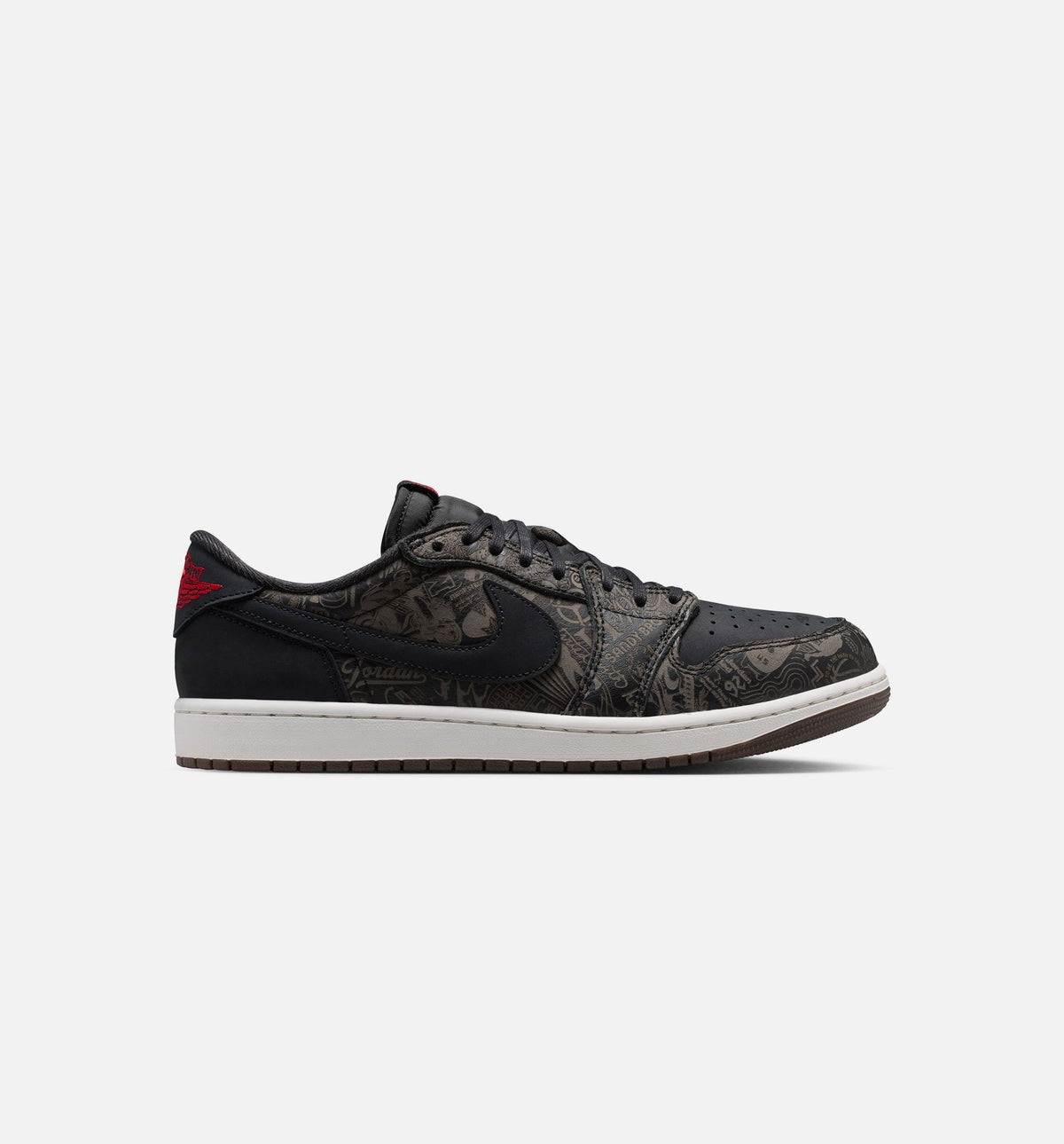 Air Jordan 1 Retro Low OG Laser Black and Varsity Red Men's Sneakers - Black/Varsity Red/Summit White | Free Shipping