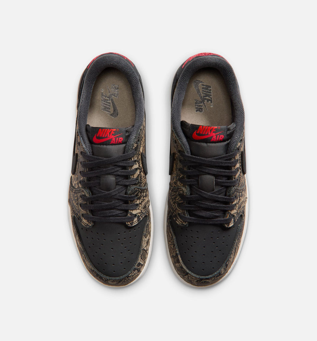 Air Jordan 1 Retro Low OG Laser Black and Varsity Red Grade School Sneakers - Black/Varsity Red/Summit White | Free Shipping