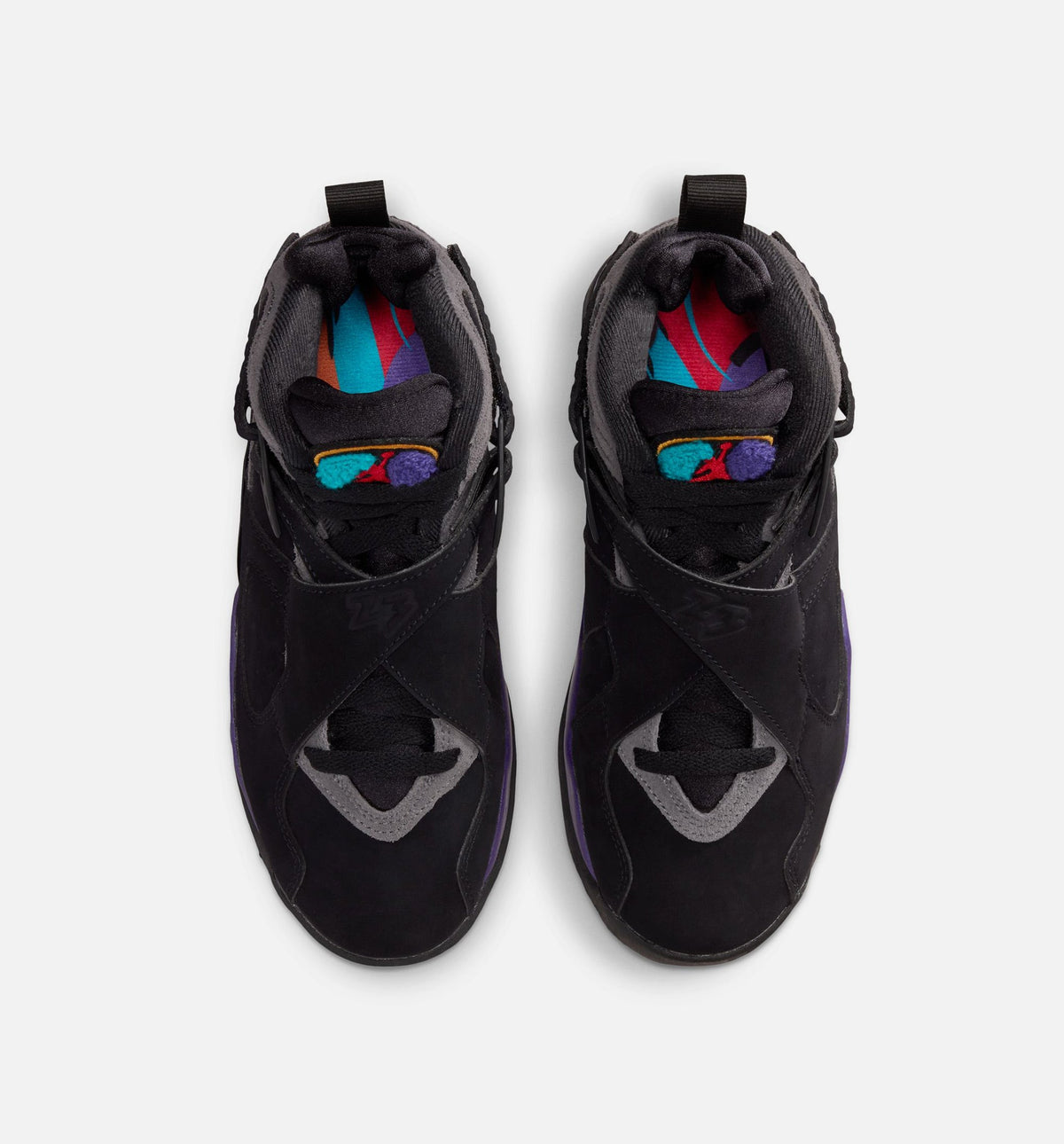 Air Jordan 8 Retro Aqua Grade School Sneakers - Black/Multi Color/Bright Concord
