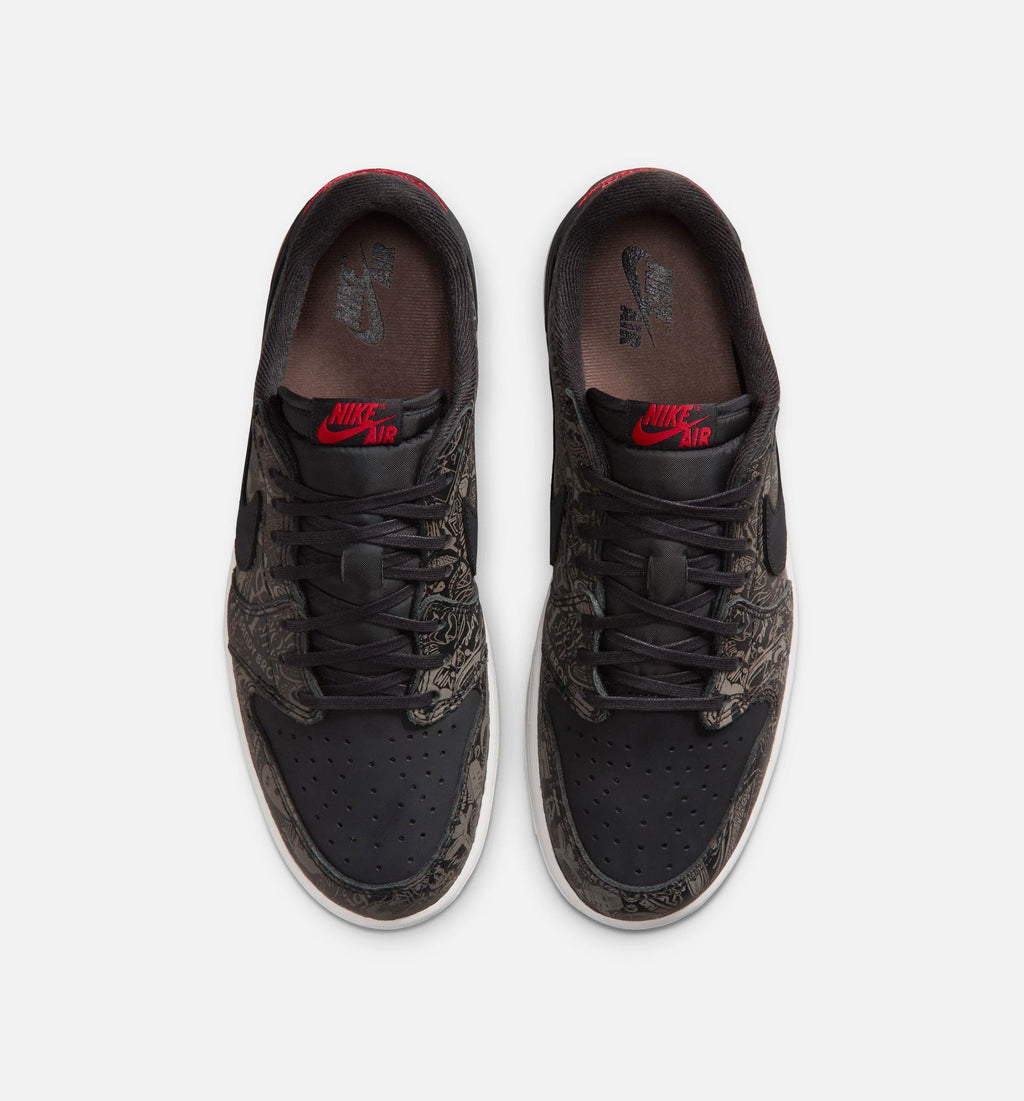 Air Jordan 1 Retro Low OG Laser Black and Varsity Red Men's Sneakers - Black/Varsity Red/Summit White | Free Shipping