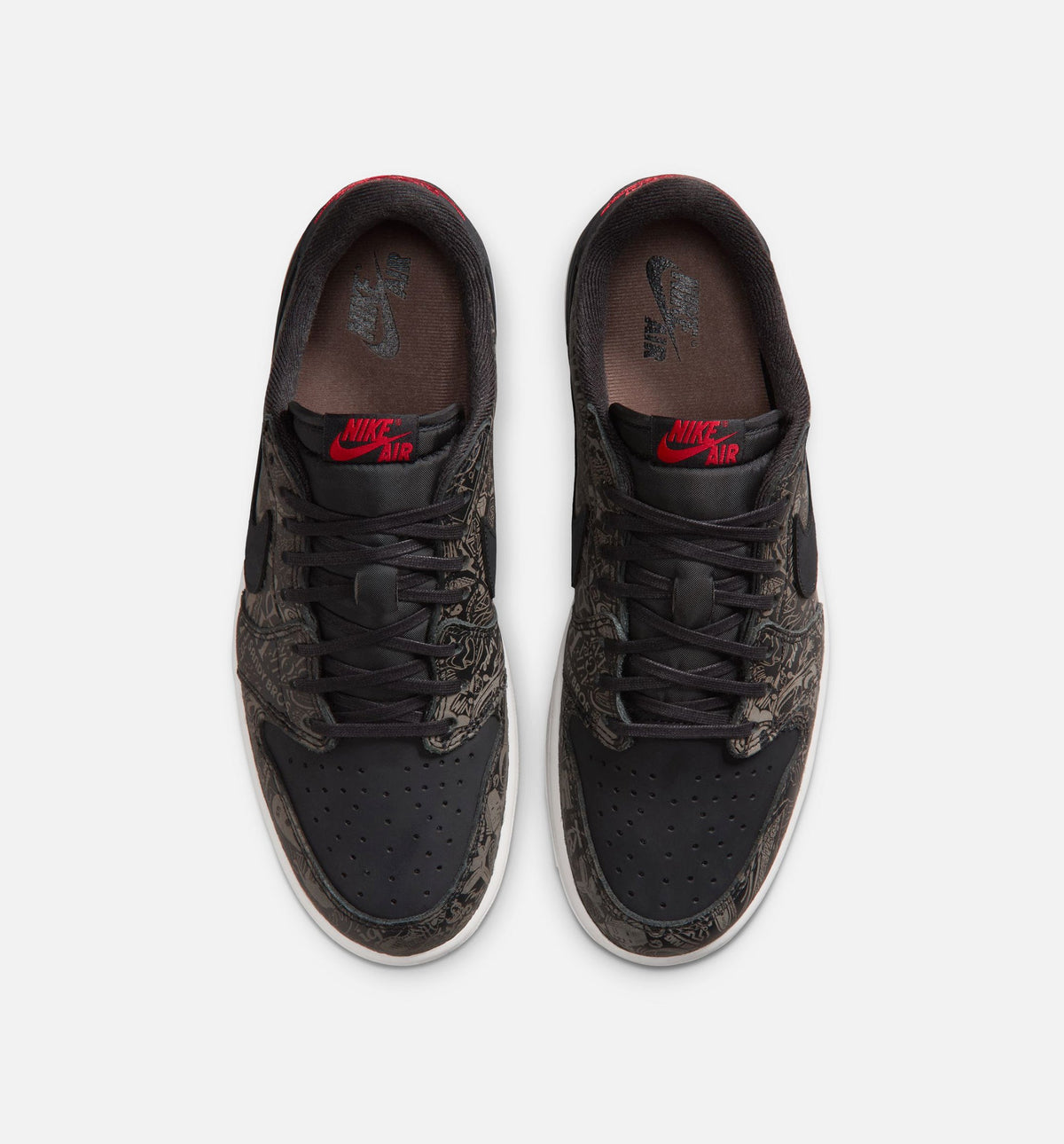 Air Jordan 1 Retro Low OG Laser Black and Varsity Red Men's Sneakers - Black/Varsity Red/Summit White | Free Shipping