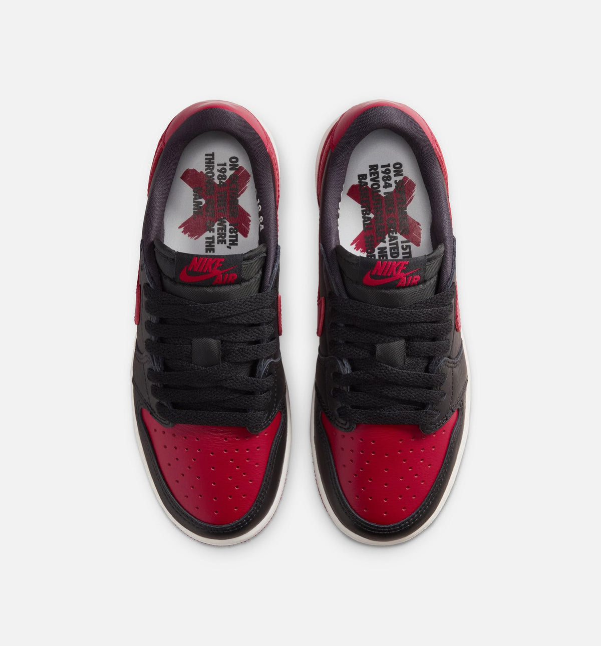 Air Jordan 1 Retro Low OG Banned Grade School Sneakers - Black/Varsity Red/Summit White | Free Shipping
