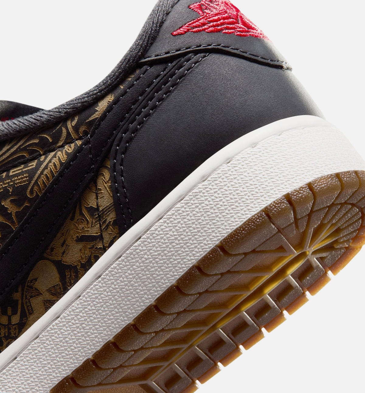 Air Jordan 1 Retro Low OG Laser Black and Varsity Red Grade School Sneakers - Black/Varsity Red/Summit White | Free Shipping