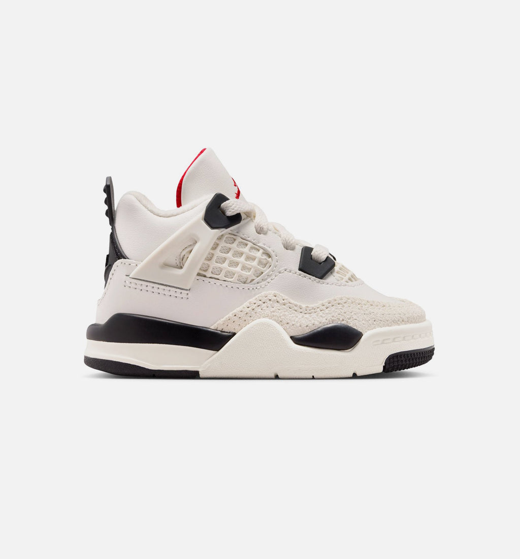 Air Jordan 4 Retro Flight Club Infant & Toddler Sneakers - Sail/Black/University Red