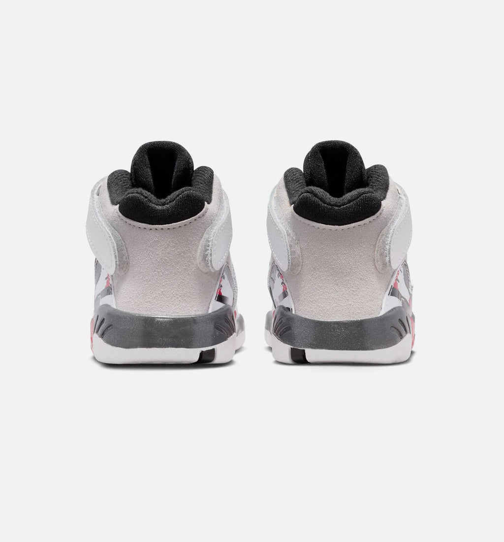Air Jordan 8 Retro White and True Red Infant & Toddler Sneakers - White/Black/True Red