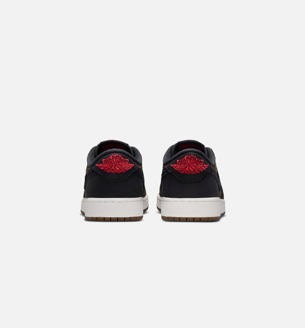 Air Jordan 1 Retro Low OG Laser Black and Varsity Red Grade School Sneakers - Black/Varsity Red/Summit White | Free Shipping