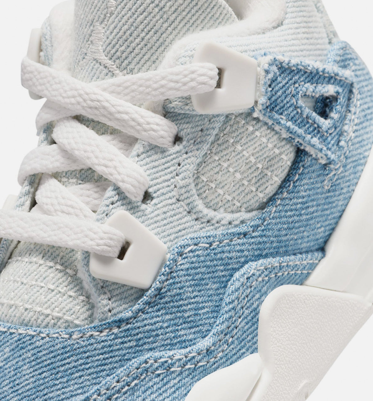 Air Jordan 4 Retro Worn Blue Infant & Toddler Sneakers - Sail/Worn Blue/Metallic Gold