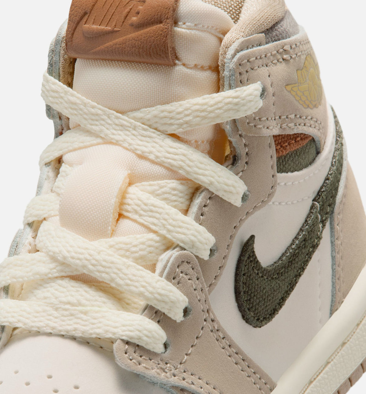 Air Jordan 1 Retro High OG Khaki Infant & Toddler Sneakers - Khaki/Sail/Coconut Milk/Cargo Khaki | Free Shipping
